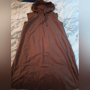 New SHEIN Brown Hooded Mid Length Dress